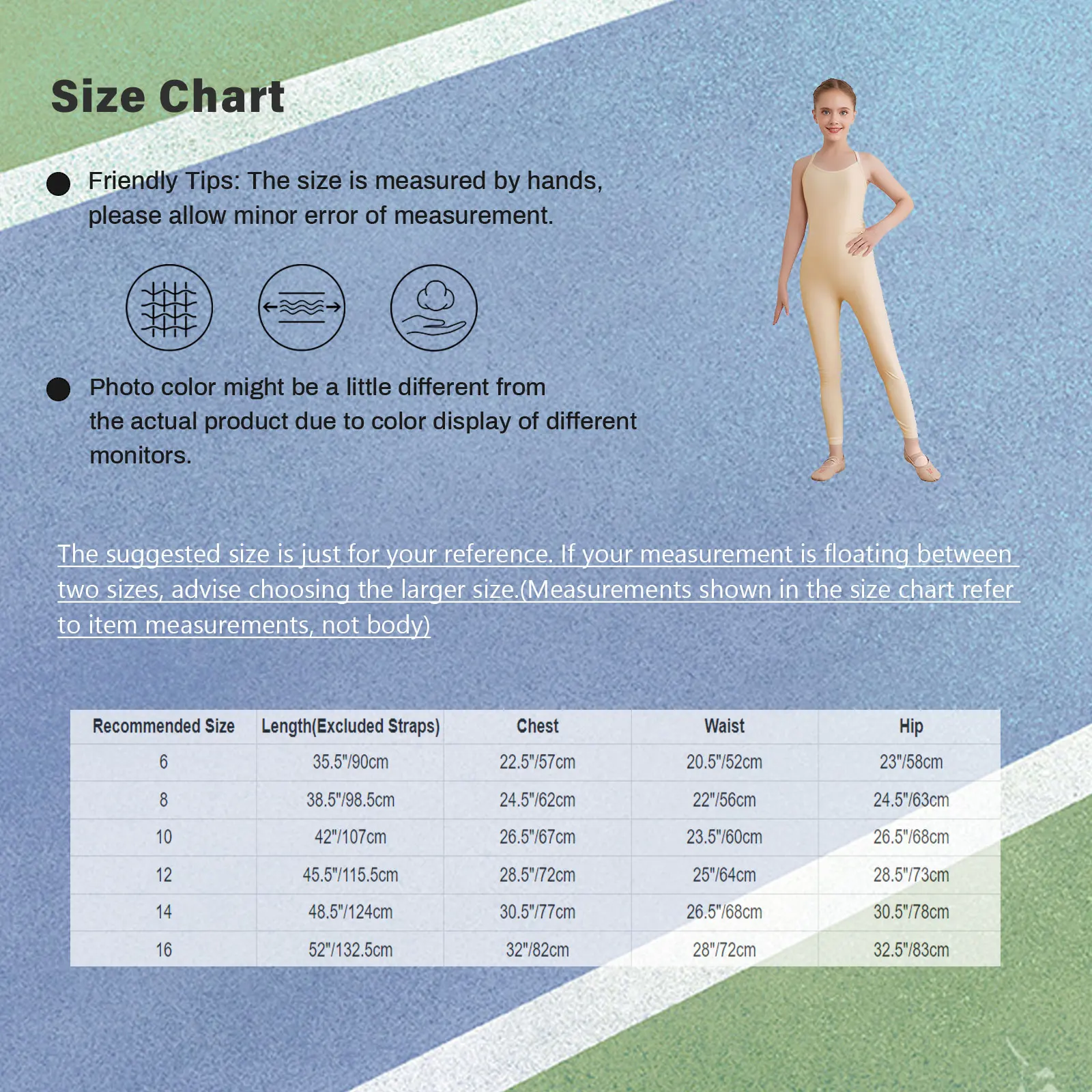 Leotardos de gimnasia para niñas con tirantes finos de ballet - imagen 4