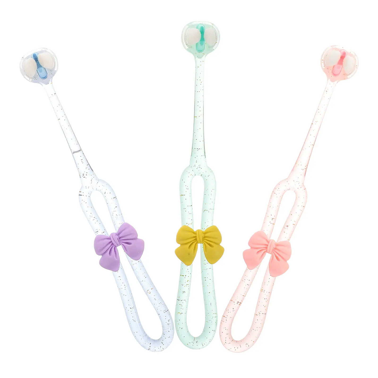 Cepillos infantiles con diseño de lazo y colores