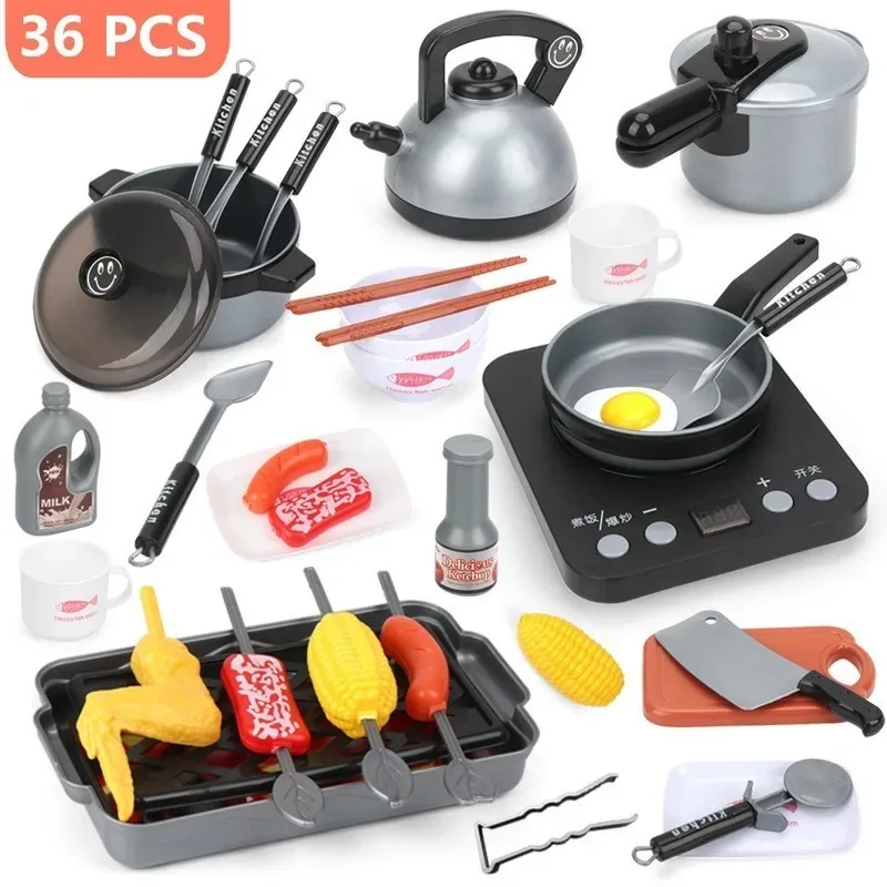 Juego de cocina infantil para acampar con barbacoa y utensilios - imagen 3