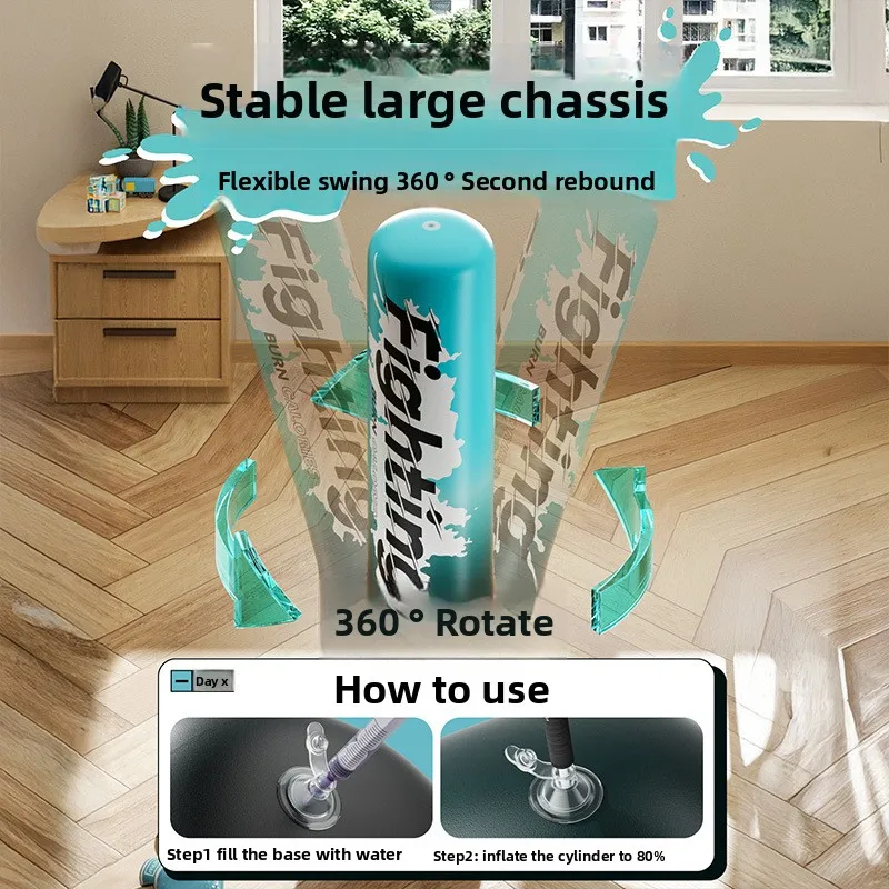 Columna de boxeo inflable infantil con base de PVC para casa - imagen 5