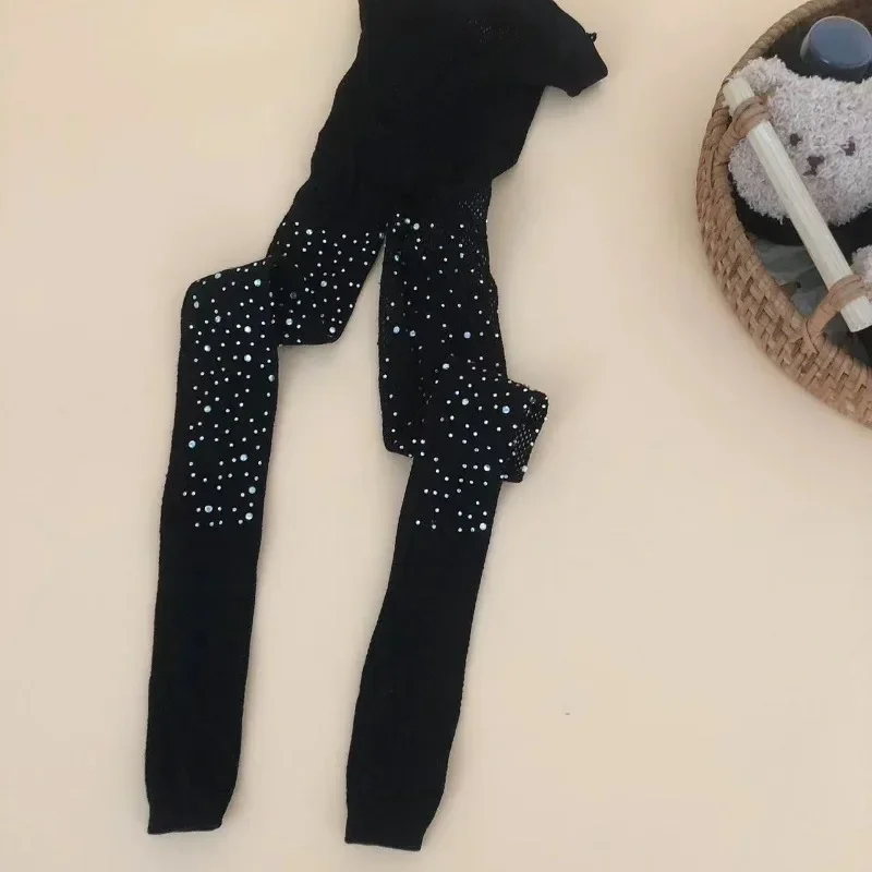 Pantimedias de verano con encaje y purpurina para niña