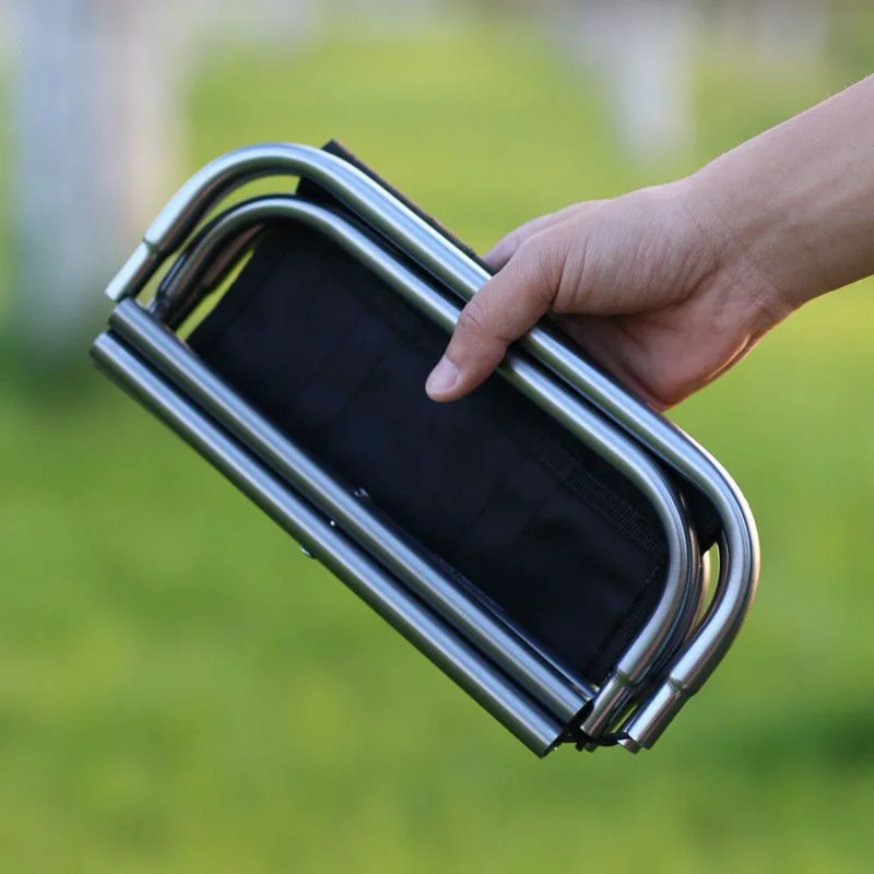 Silla plegable de aluminio para exteriores, taburete camping portátil