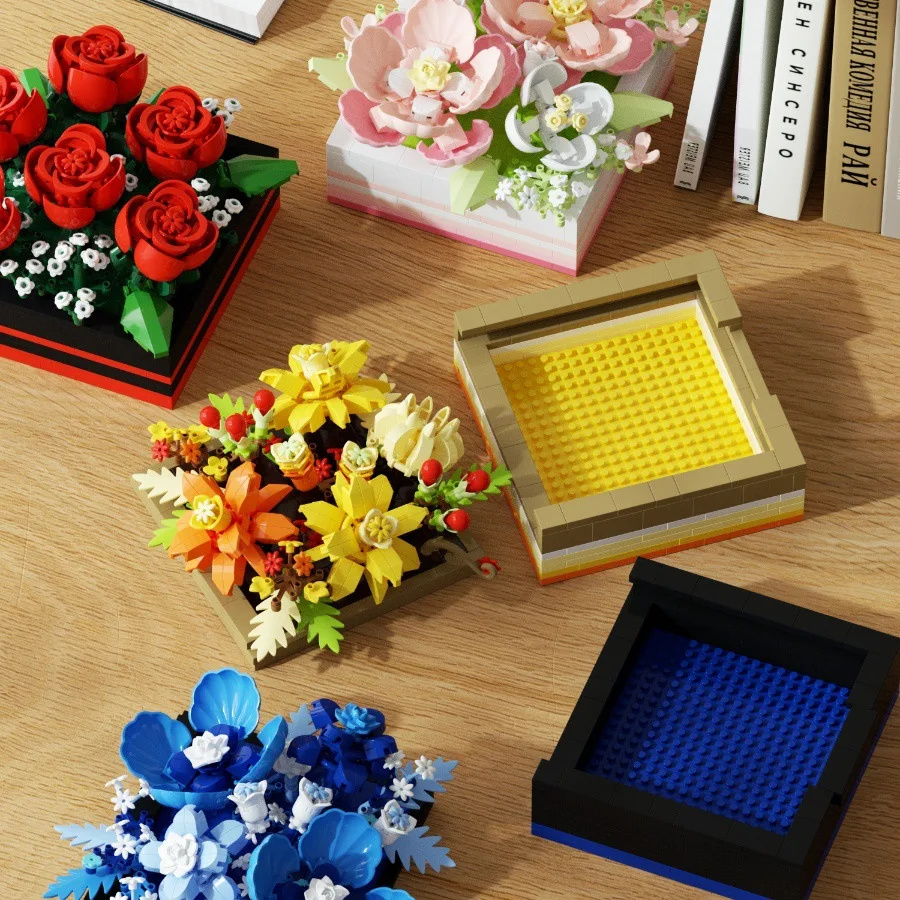 Bloques de construcción infantiles micro flores eternas 3D - imagen 3