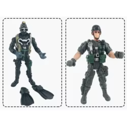 Figura de acción de soldado para niños con accesorios de juego