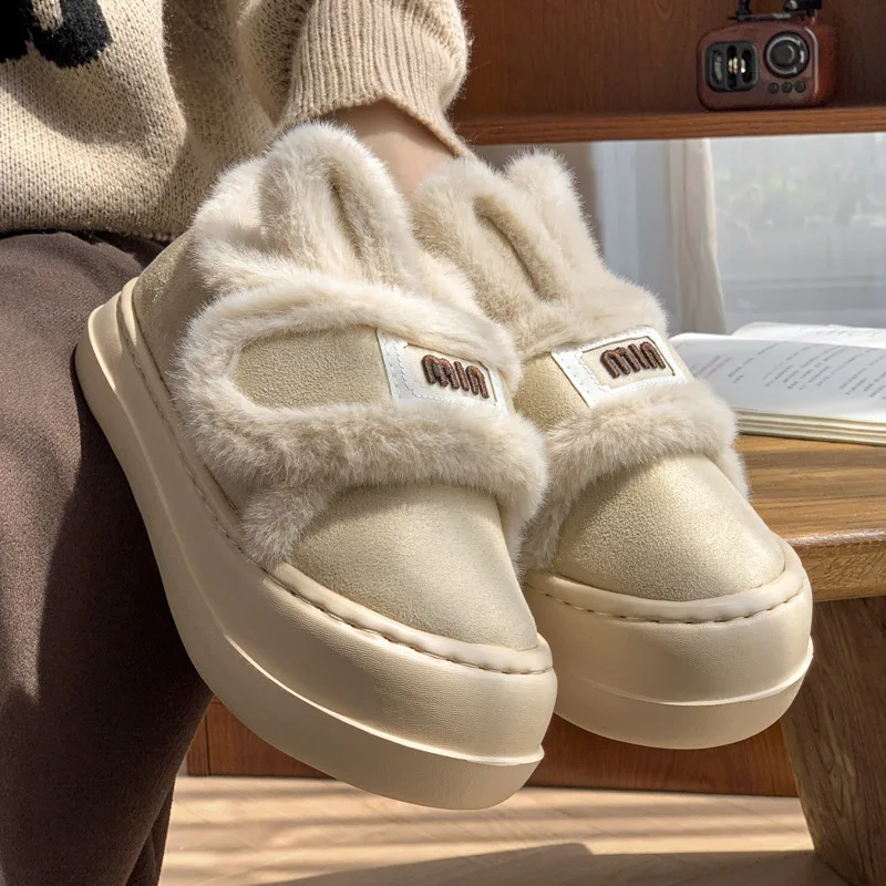 Pantuflas de casa para niñas – Cálidas con orejas de conejo para invierno - imagen 4