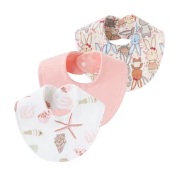 Baberos de algodón para bebés absorbentes con estampado infantil