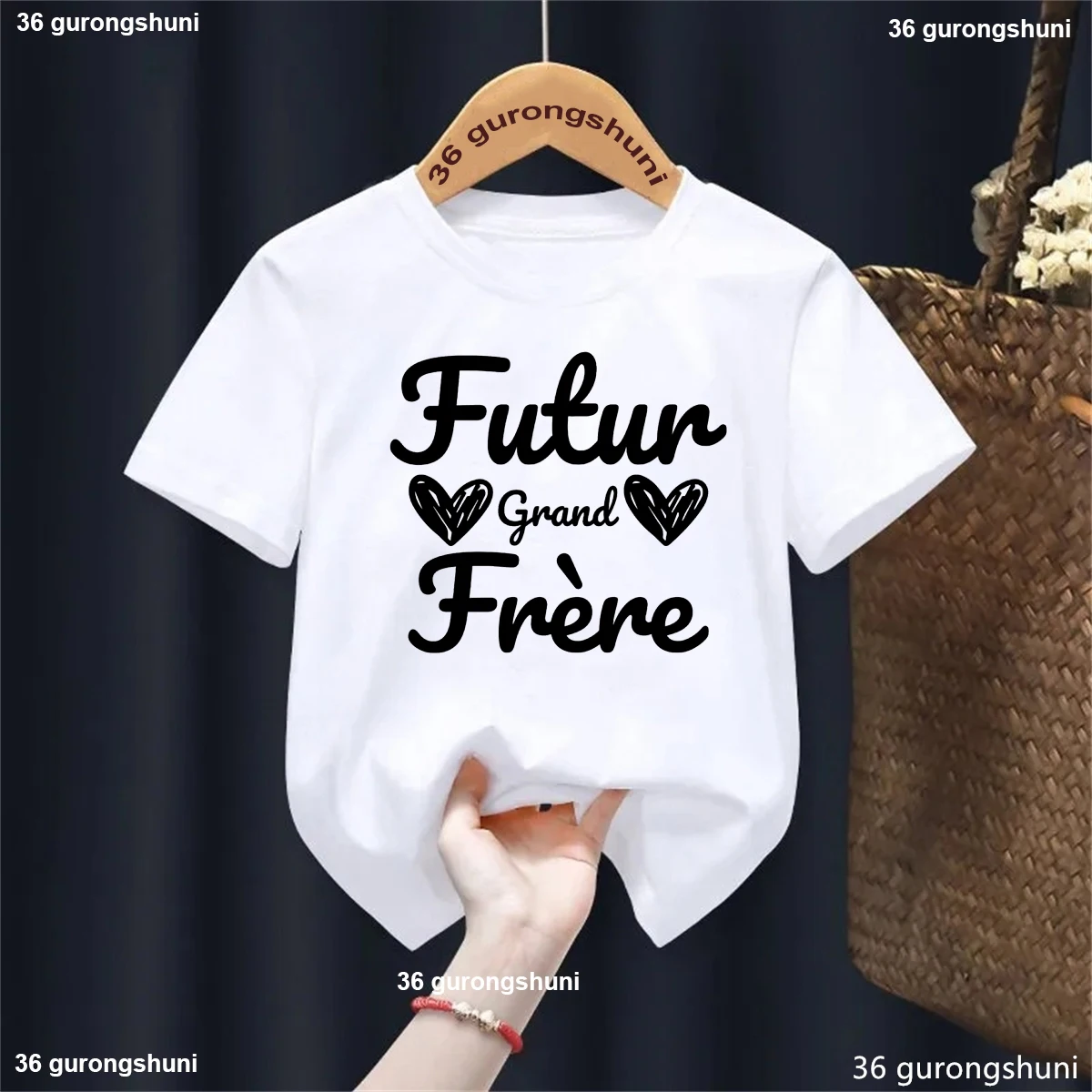 Camiseta hermano mayor estilo francés futuro con estampado veraniego - imagen 3