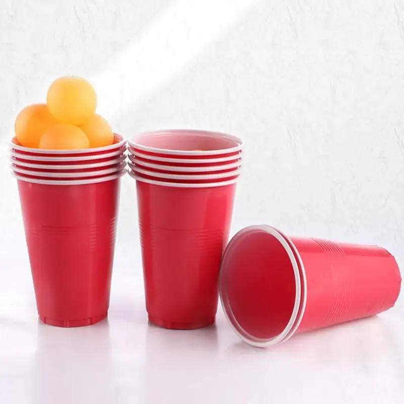 Juego de pong con vasos rojos y azules para fiestas - imagen 2