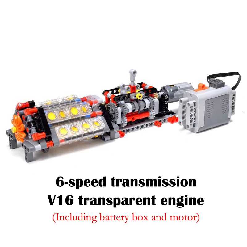 Motor de construcción transparente con 6 velocidades para niños - imagen 4