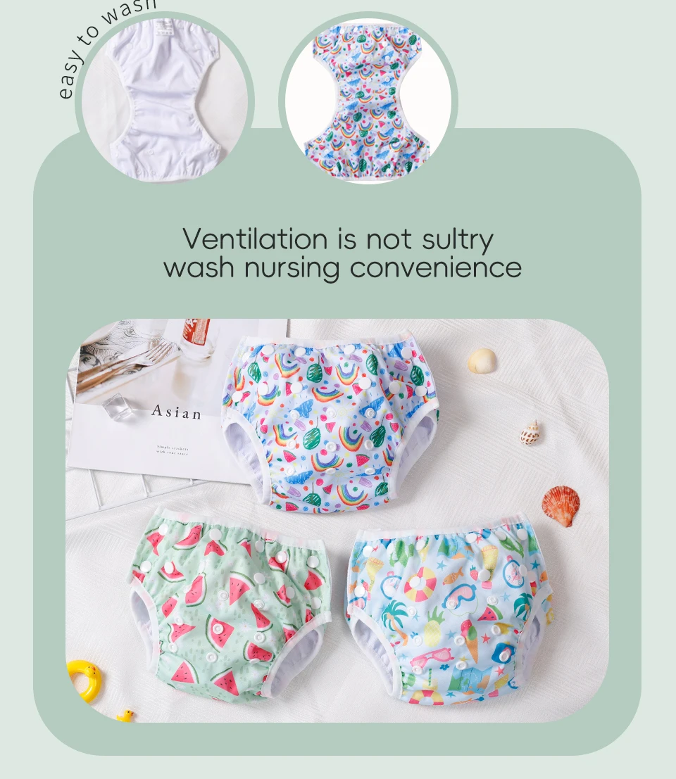 Set de 3 pañales de natación reutilizables