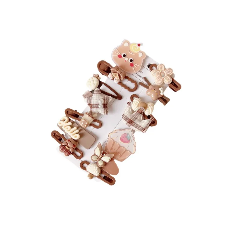 Pinzas flores dibujos animados niñas - Pasadores beige antideslizante