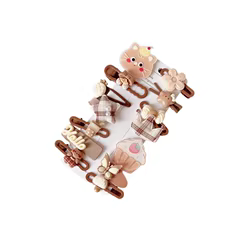 Pinzas flores dibujos animados niñas - Pasadores beige antideslizante