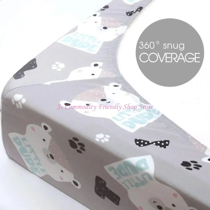 Sábanas bajeras estampadas de algodón suave para cuna de bebé - imagen 3