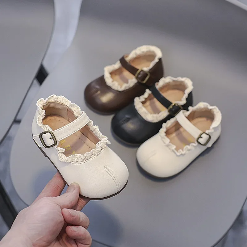 Zapatos de princesa para niña – Fiesta de encaje y cuero suave - imagen 2