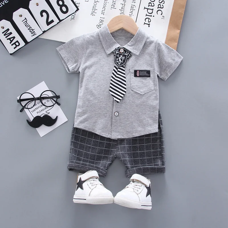 Conjunto verano bebé: camisa a cuadros con pantalón corto - imagen 5