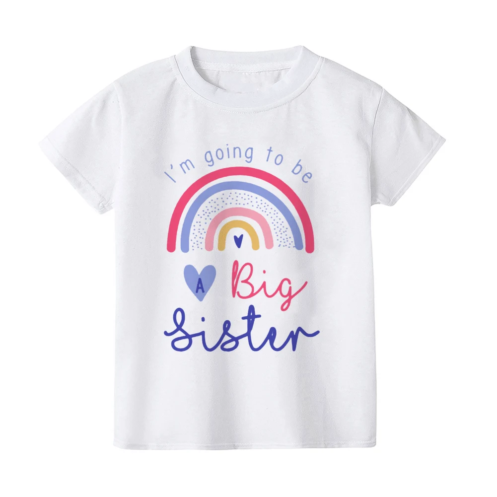 Camiseta para anunciar embarazo: hermana mayor con arcoiris para bebe - imagen 3