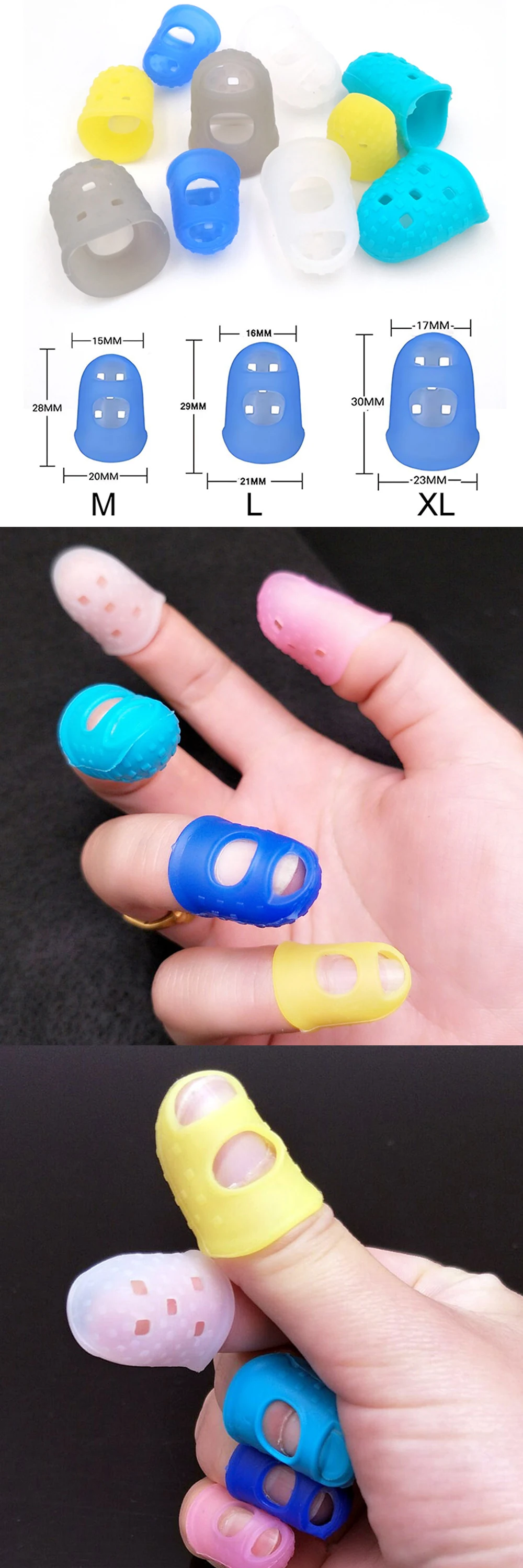Dedales de silicona para dedos de guitarra