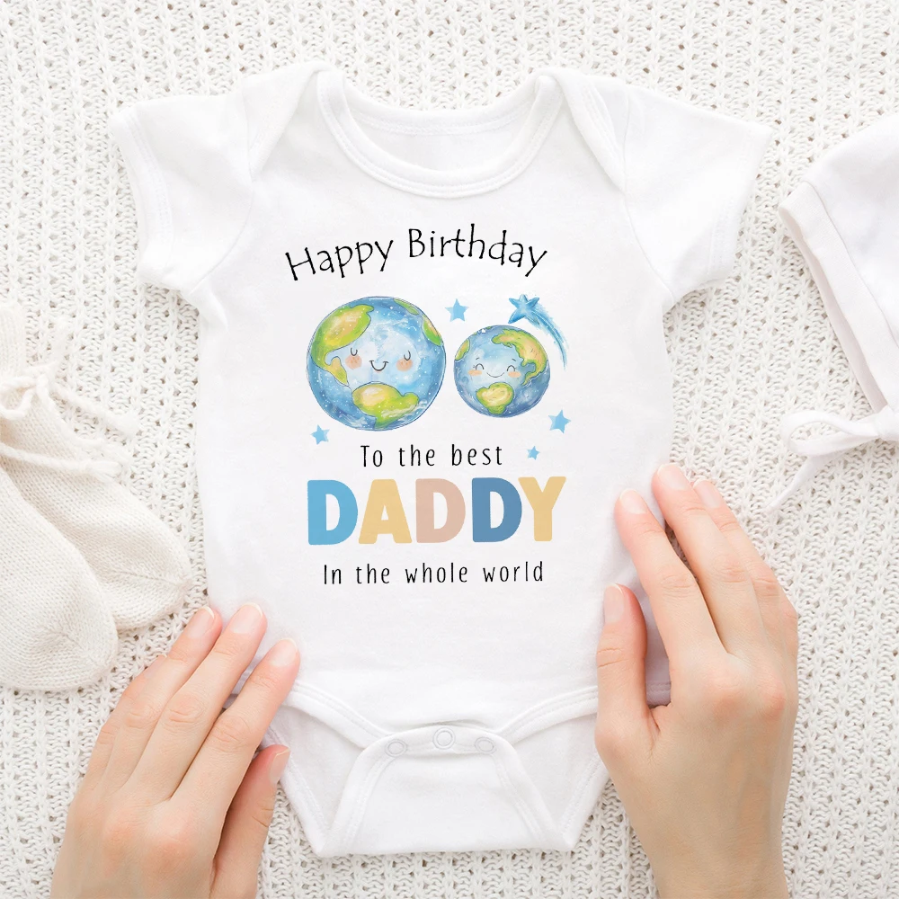 Mameluco de bebé feliz cumpleaños papá – Estampado festivo - imagen 4