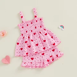 Tregren conjunto bebé niña San Valentín con volantes y corazones