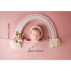Decoración de macramé con arcoíris para sesión de bebé
