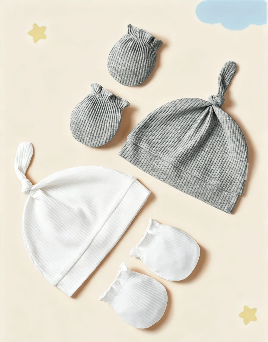 Gorro y guantes para bebé transpirables, suaves y cómodos - imagen 3