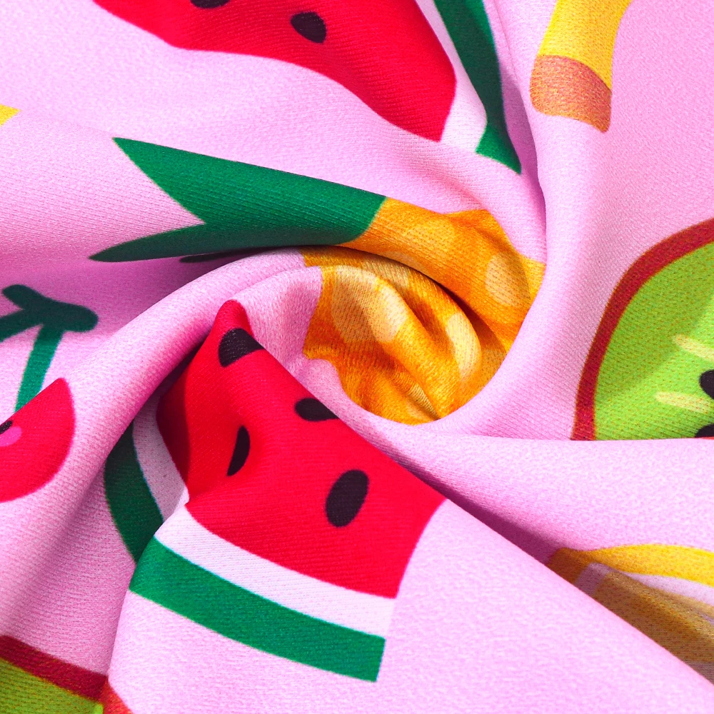 Bañador una pieza niña estampado de frutas con volantes para surf - imagen 4