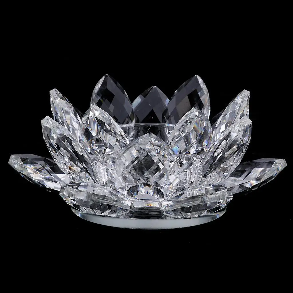 Lotus portavelas de cristal K9 estilo Feng Shui para regalo - imagen 4