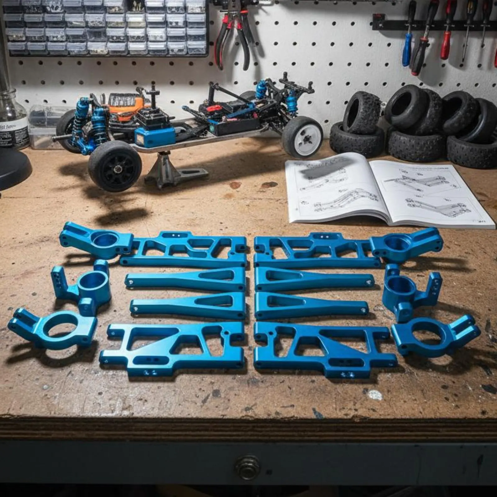 Kit de enlaces metálicos para auto RC – Absorción de impactos