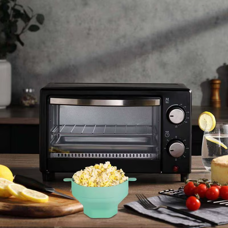 Cuenco silicona plegable para palomitas microondas con tapa grande - imagen 4