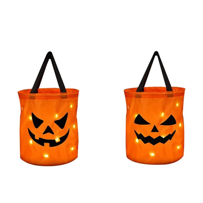 La calabaza LED Halloween – Cubo plegable para dulces - imagen 2