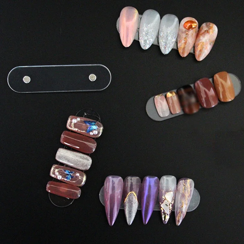 vvocci Puntas de uñas transparentes con imán falso para manicura - imagen 5