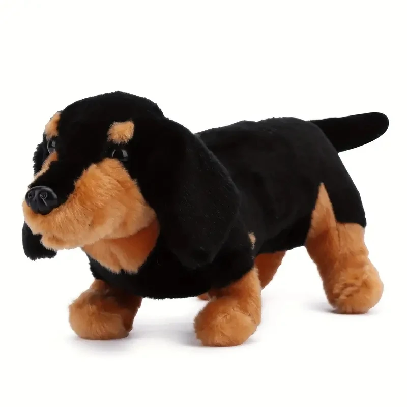 Peluche perro salchicha Black & Tan realista Donlas para niños - imagen 2