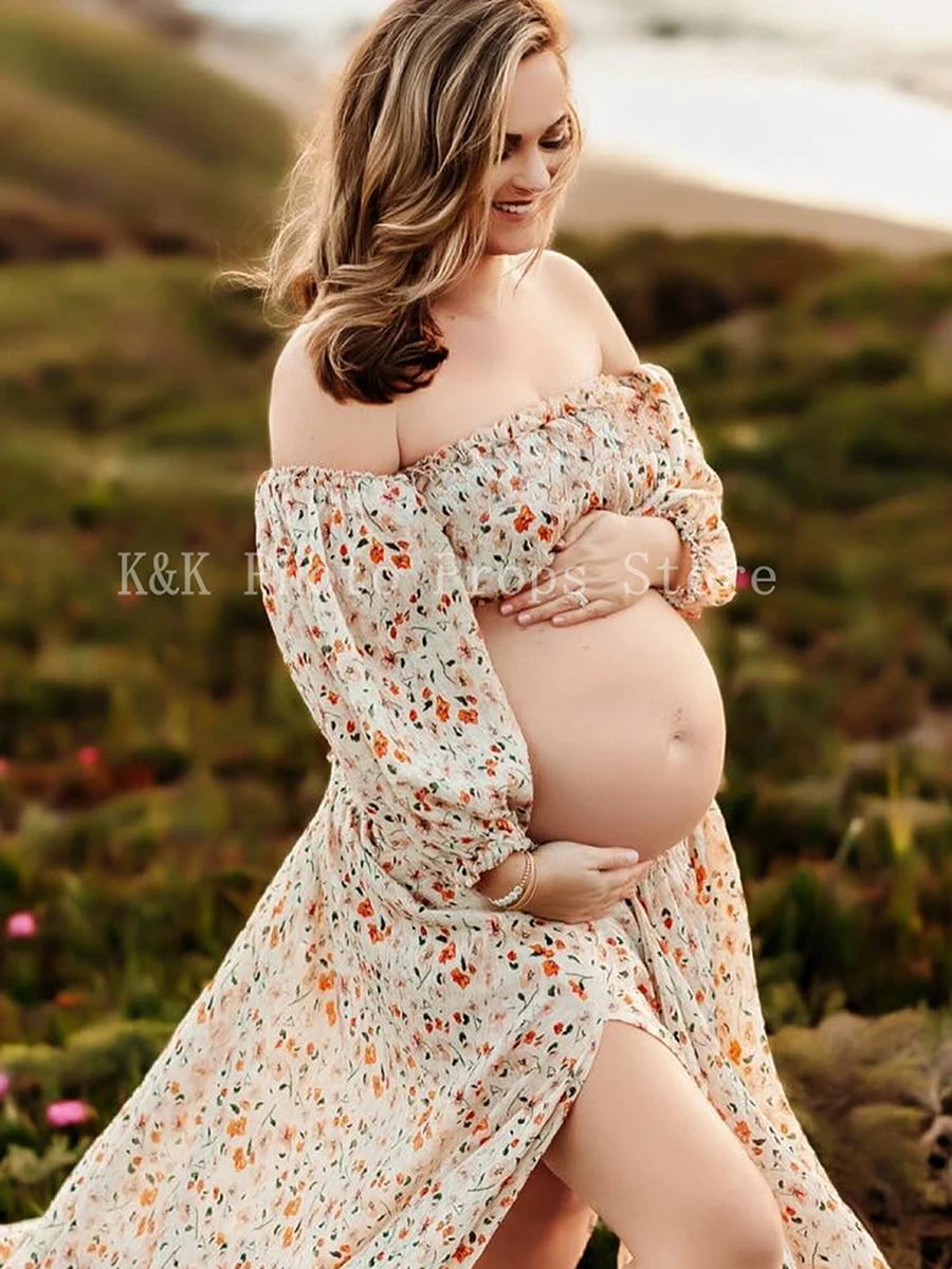 Vestido de maternidad bohemio en estilo bohemio para fotografía
