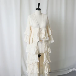 Vestido de embarazo bohemio para fotos con cintura imperio