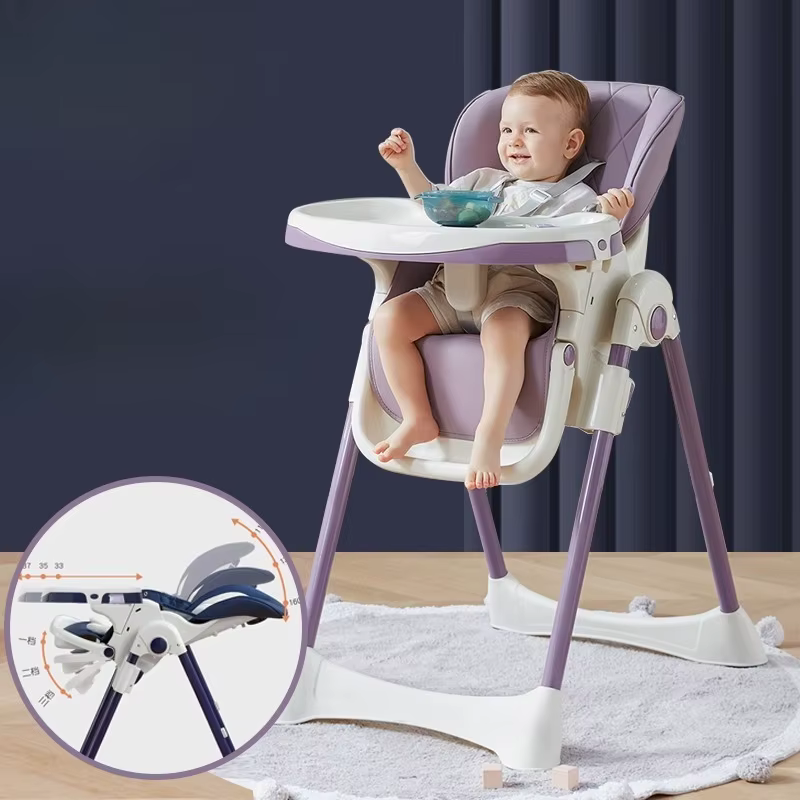 Silla de comedor infantil reclinable multifunción con bandeja - imagen 2