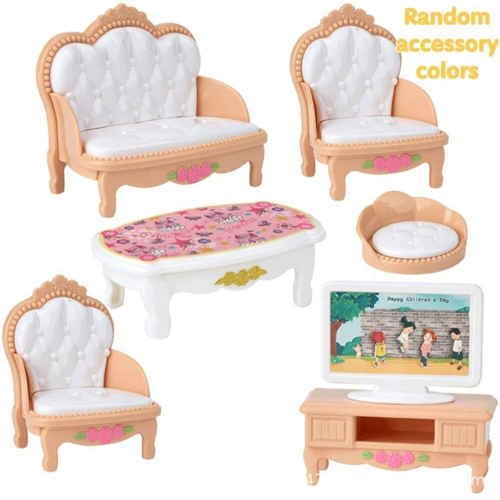Juego de muebles para casa de muñecas en miniatura estilo vacacional - imagen 4