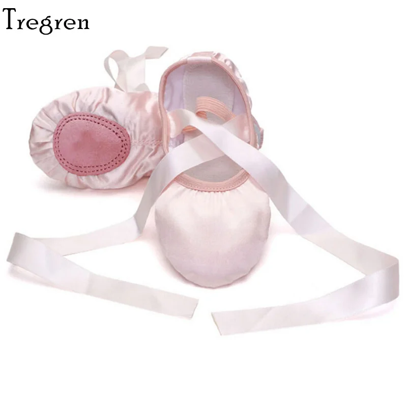 Tregren Zapatos de ballet planos con cinta y suela ante suave - imagen 5