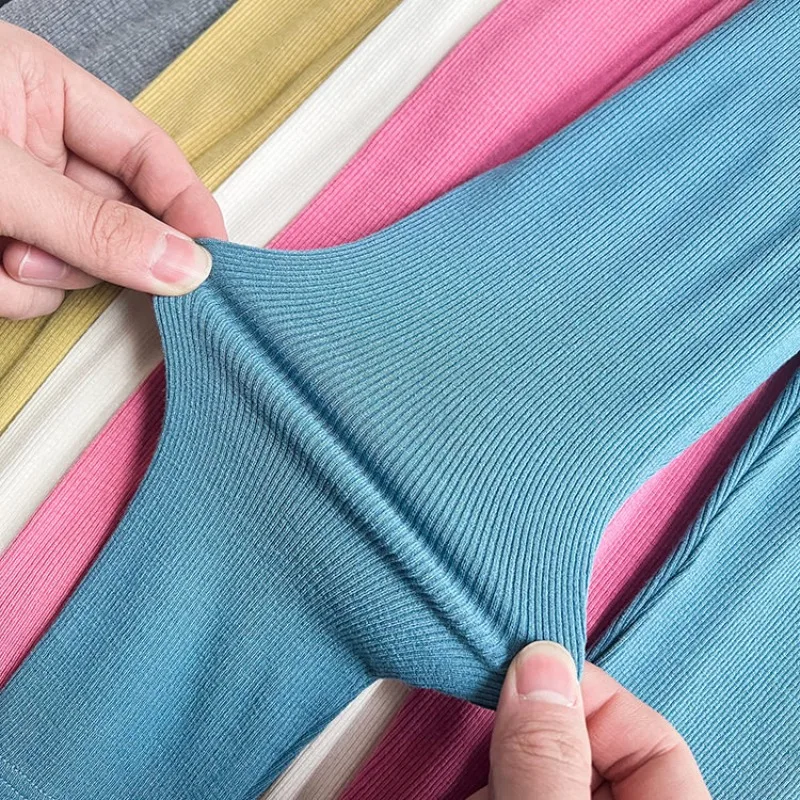 Leggings elásticos lisos estilo coreano para niña en otoño y primavera - imagen 4