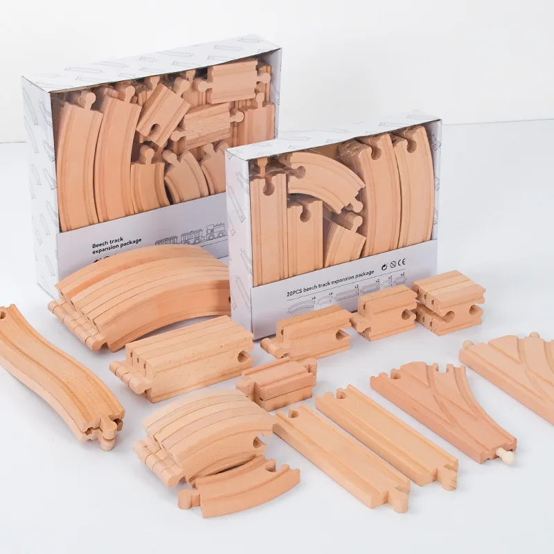 Juego de vías ferroviarias de madera – Pistas extensibles para niños - imagen 4