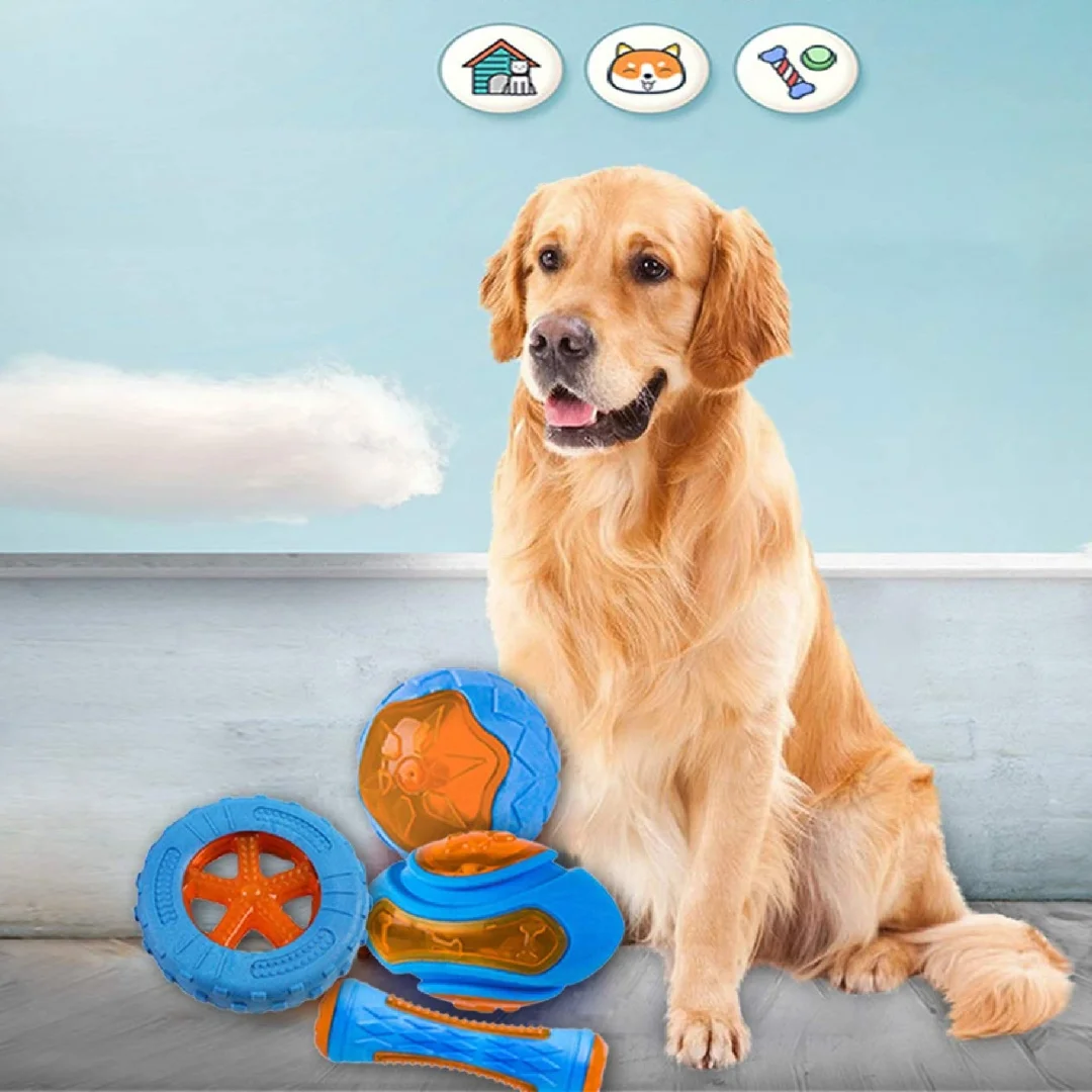 Juguete de goma para perro grande completo