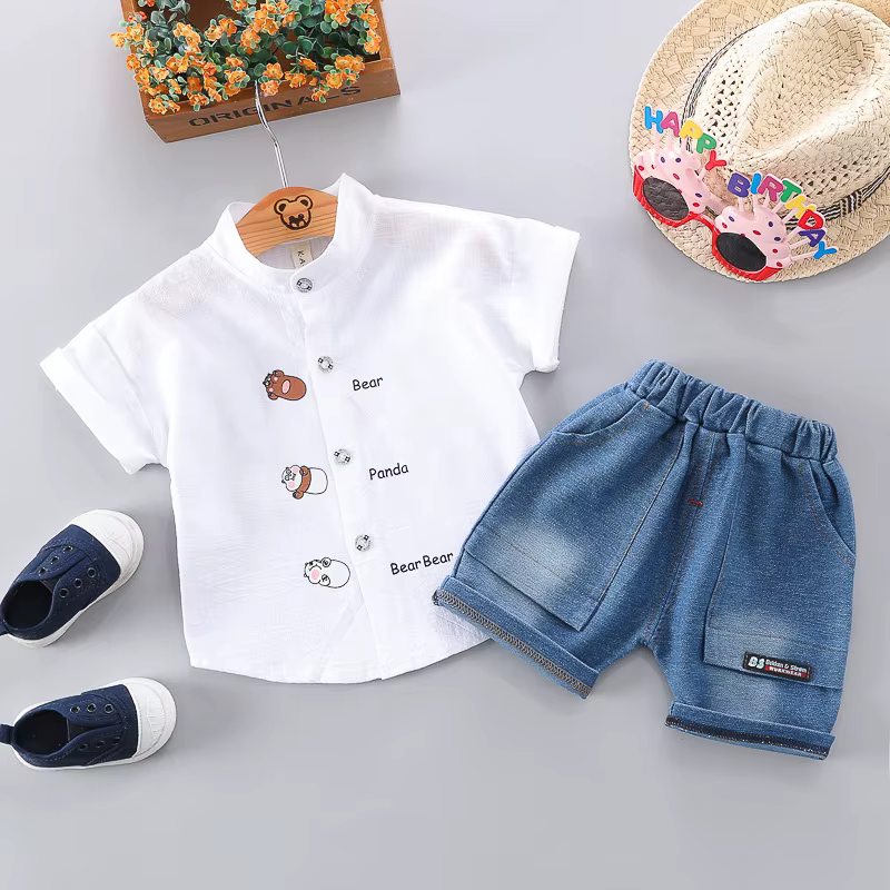 Conjunto de verano para bebé – Camiseta y shorts de algodón - imagen 5