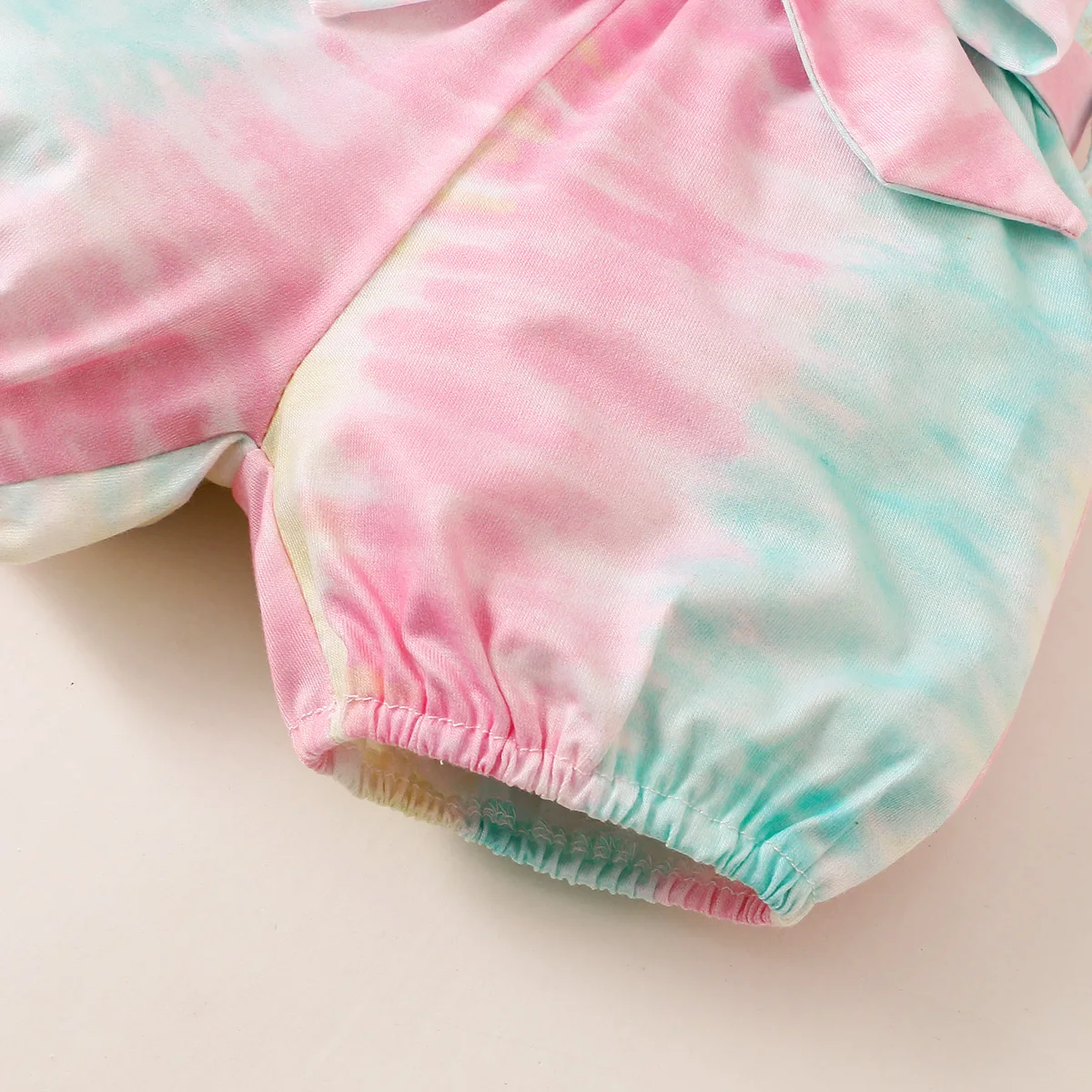 Conjunto verano para bebé niña – Camiseta y pantalón corto teñido anudado - imagen 4