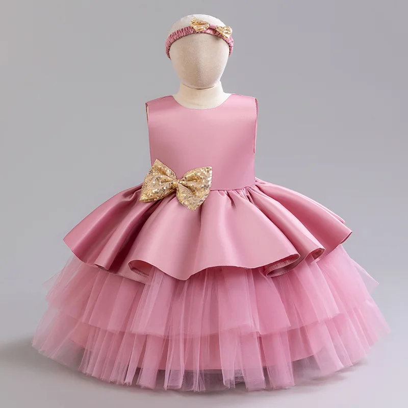 Vestido de niña tipo princesa con tul y volantes para cumpleaños - imagen 3