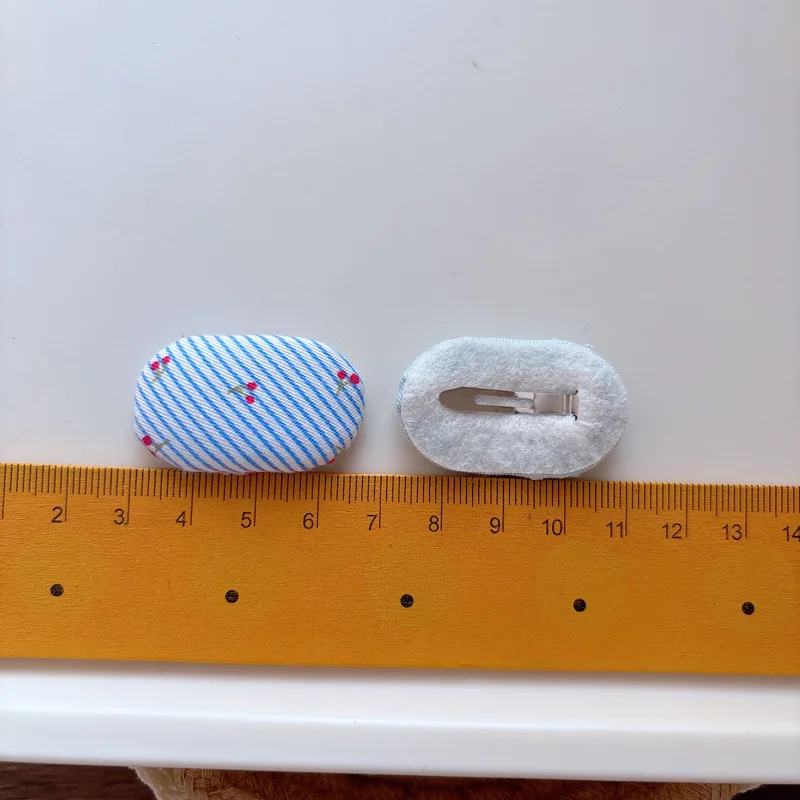 Pinzas para el pelo de niña tela floral a rayas y cuadros - imagen 3