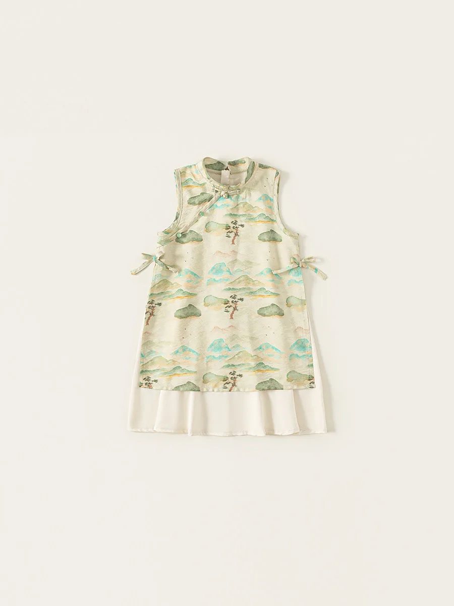 Vestido de princesa de algodón con estampado