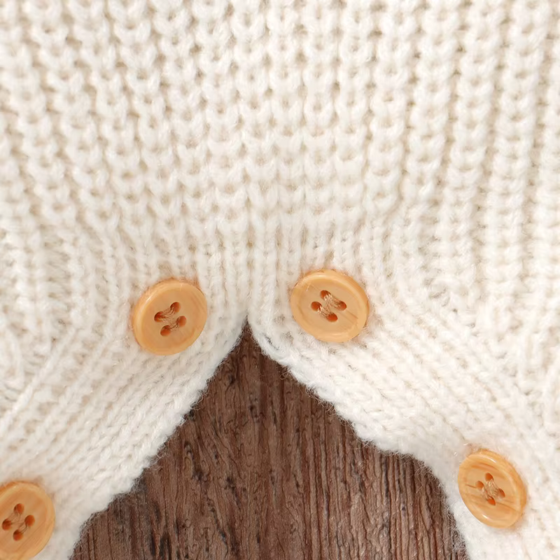 Pelele bebé manga larga para otoño e invierno – Recién nacido unisex beige - imagen 3
