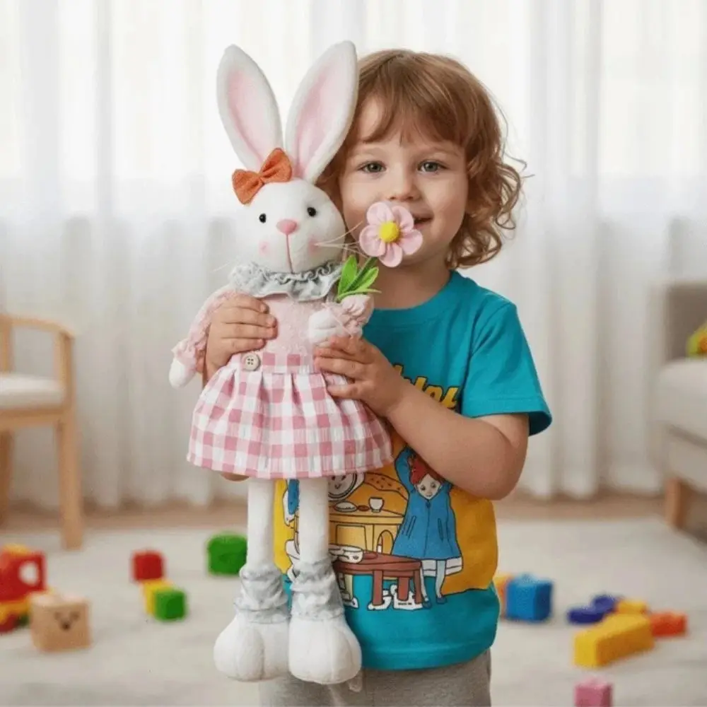 Conejo de Pascua decorativo con patas largas ajustables - imagen 3