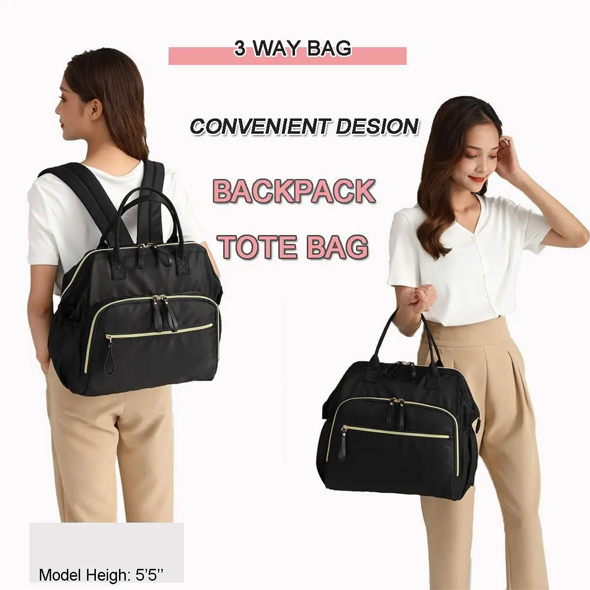 Mochila pañales multifuncional gran capacidad para mamá y bebé - imagen 4