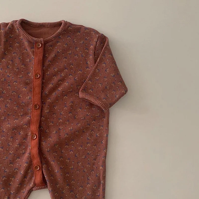 Pelele floral de bebé estilo gofré para otoño cómodo - imagen 4