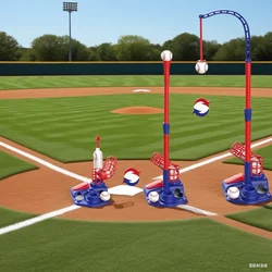 Juego de béisbol infantil con soporte colgante y lanzador automático